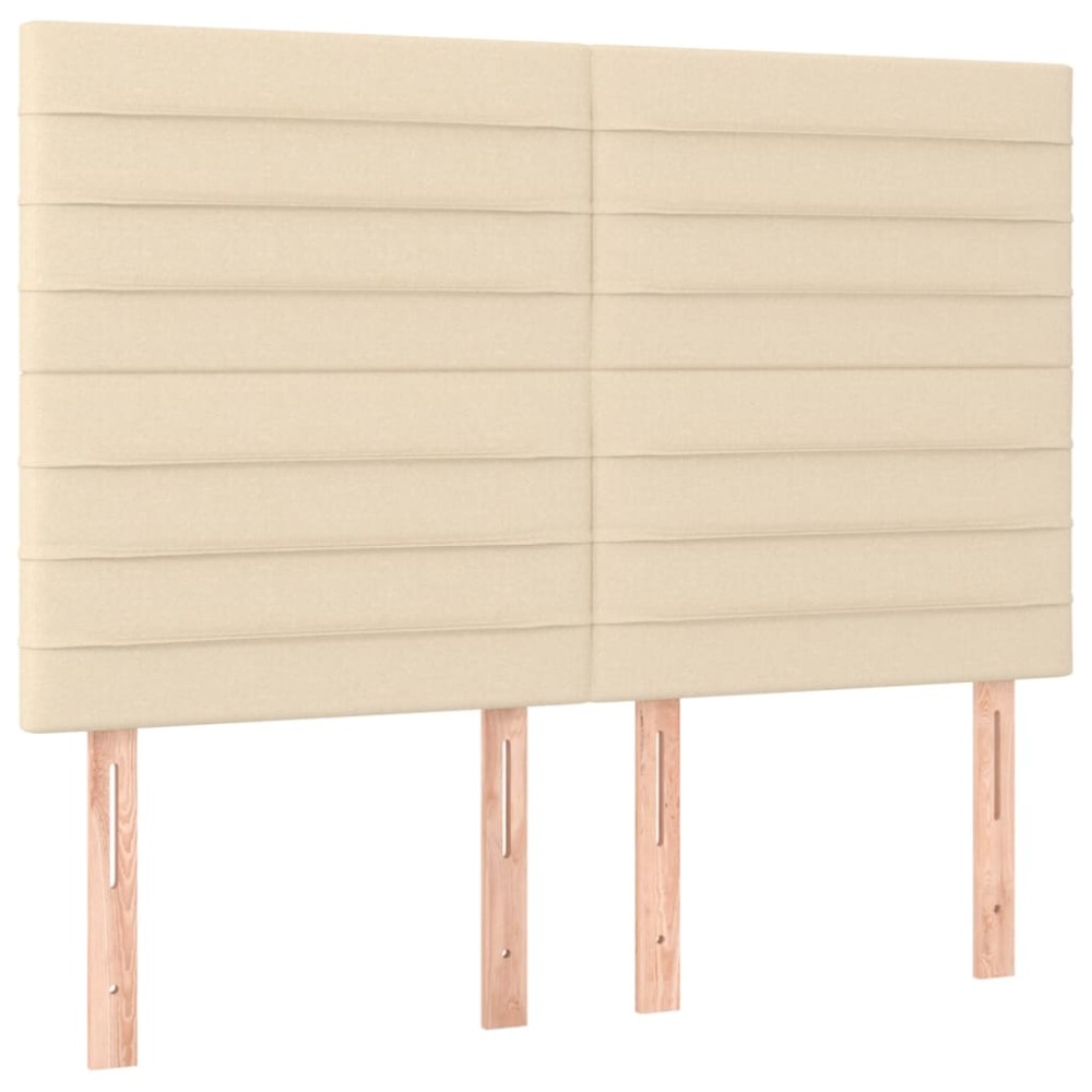 vidaXL Tăblii de pat, 4 buc, crem, 72x5x78/88 cm, textil