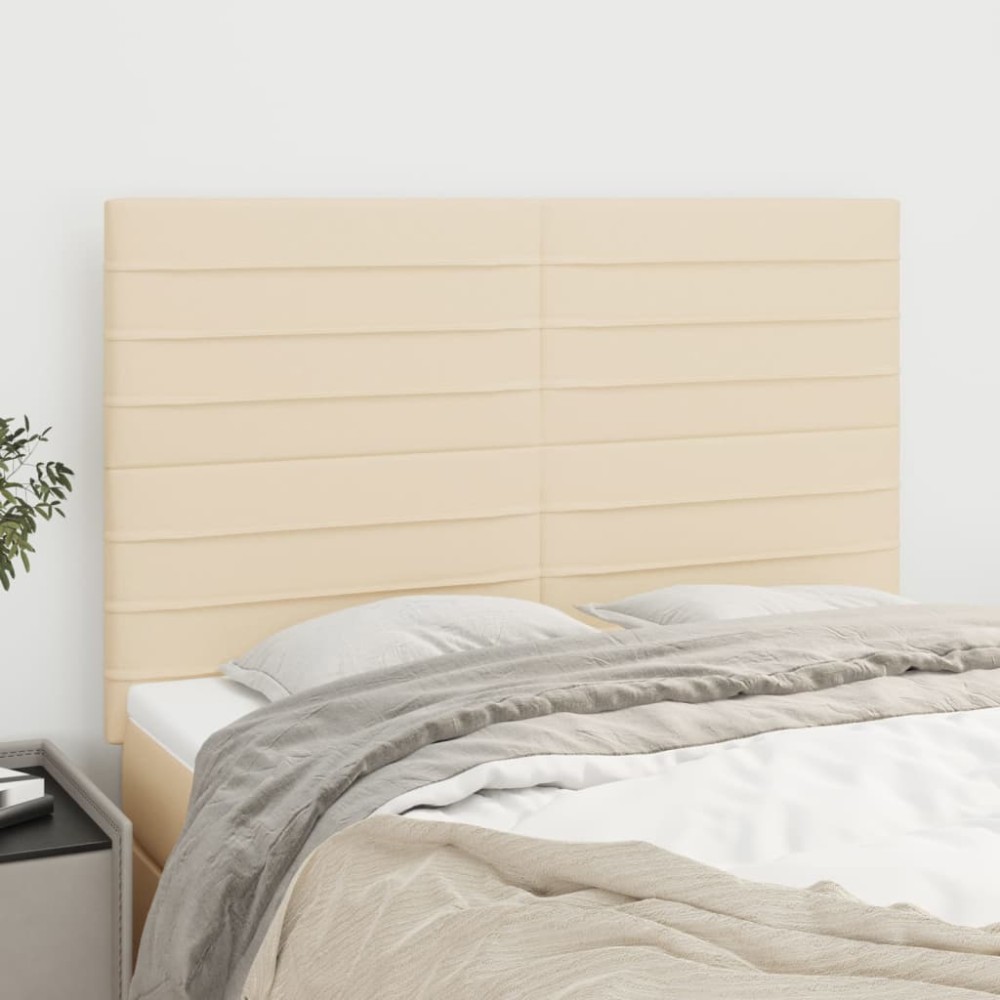 vidaXL Tăblii de pat, 4 buc, crem, 72x5x78/88 cm, textil