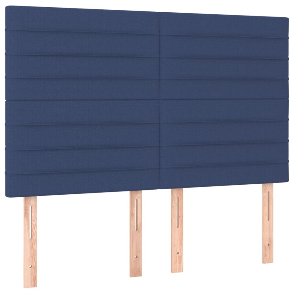 vidaXL Tăblii de pat, 4 buc, albastru, 72x5x78/88 cm, textil