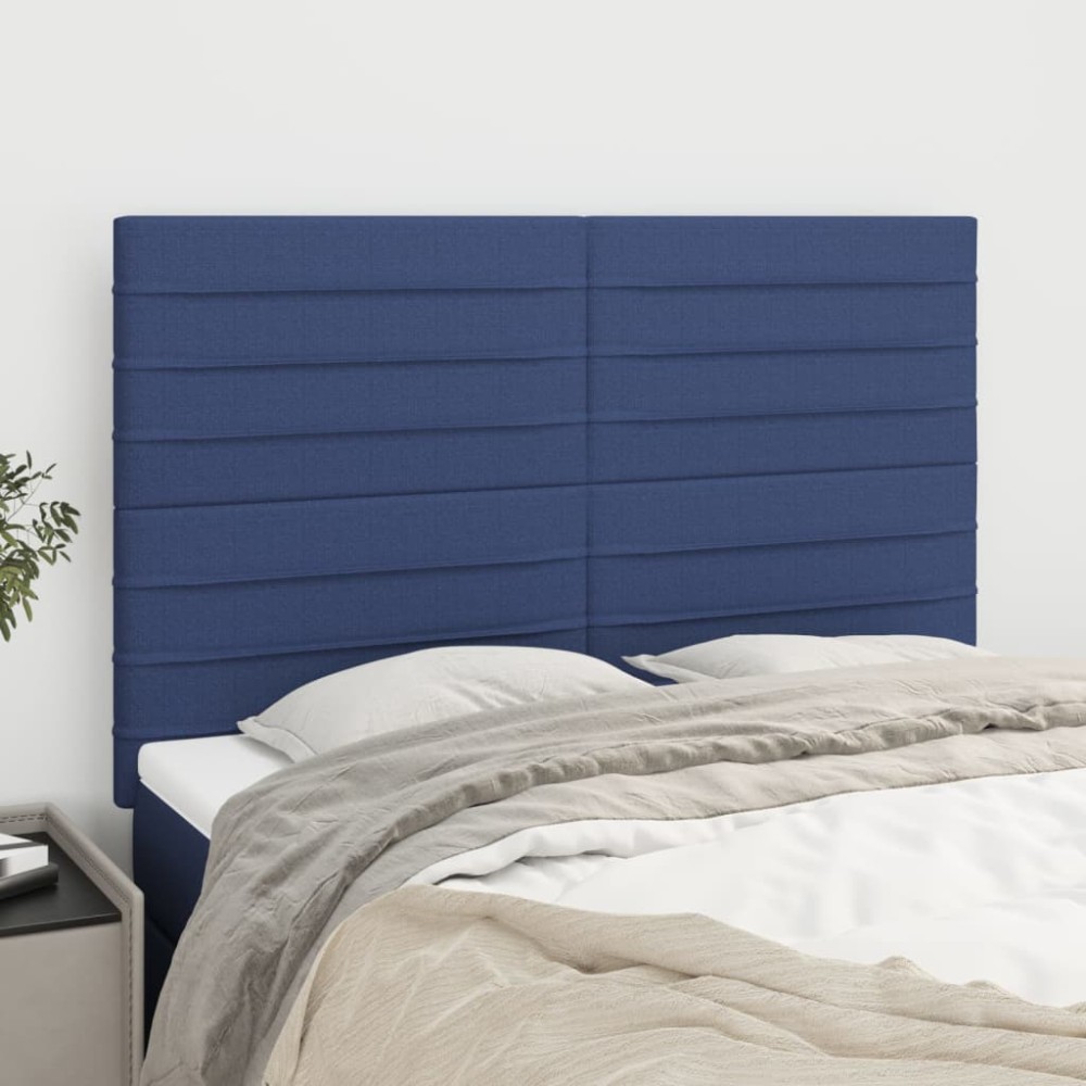 vidaXL Tăblii de pat, 4 buc, albastru, 72x5x78/88 cm, textil