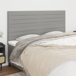 vidaXL Tăblii de pat, 4 buc, gri deschis, 80x5x78/88 cm, textil vidaXL Tăblii de pat, 4 buc, gri deschis, 80x5x78/88 cm, textil