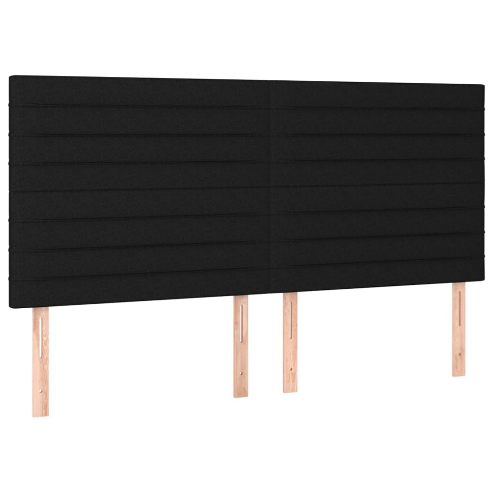 vidaXL Tăblii de pat, 4 buc, negru, 80x5x78/88 cm, textil