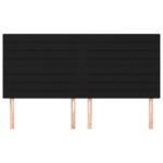 vidaXL Tăblii de pat, 4 buc, negru, 80x5x78/88 cm, textil vidaXL Tăblii de pat, 4 buc, negru, 80x5x78/88 cm, textil