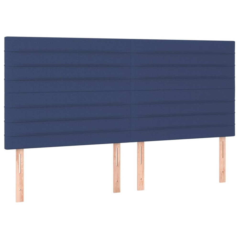vidaXL Tăblii de pat, 4 buc, albastru, 80x5x78/88 cm, textil