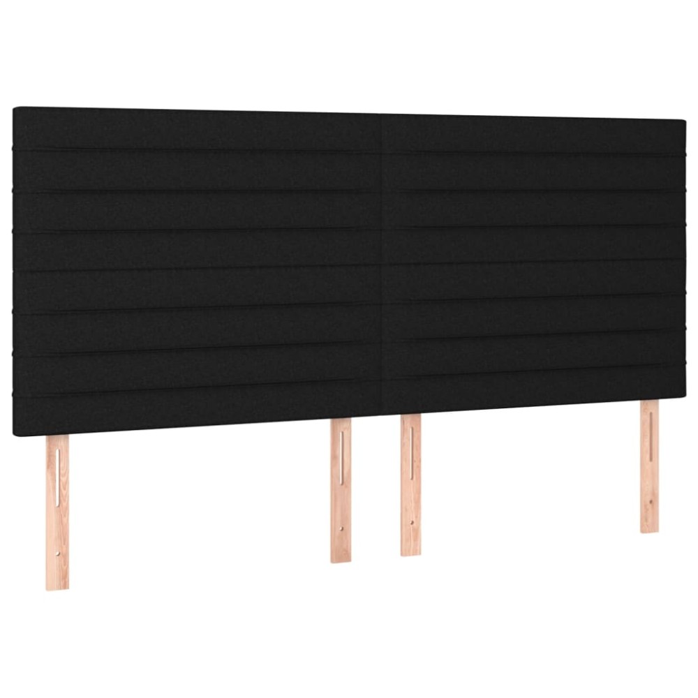 vidaXL Tăblii de pat, 4 buc, negru, 90x5x78/88 cm, textil