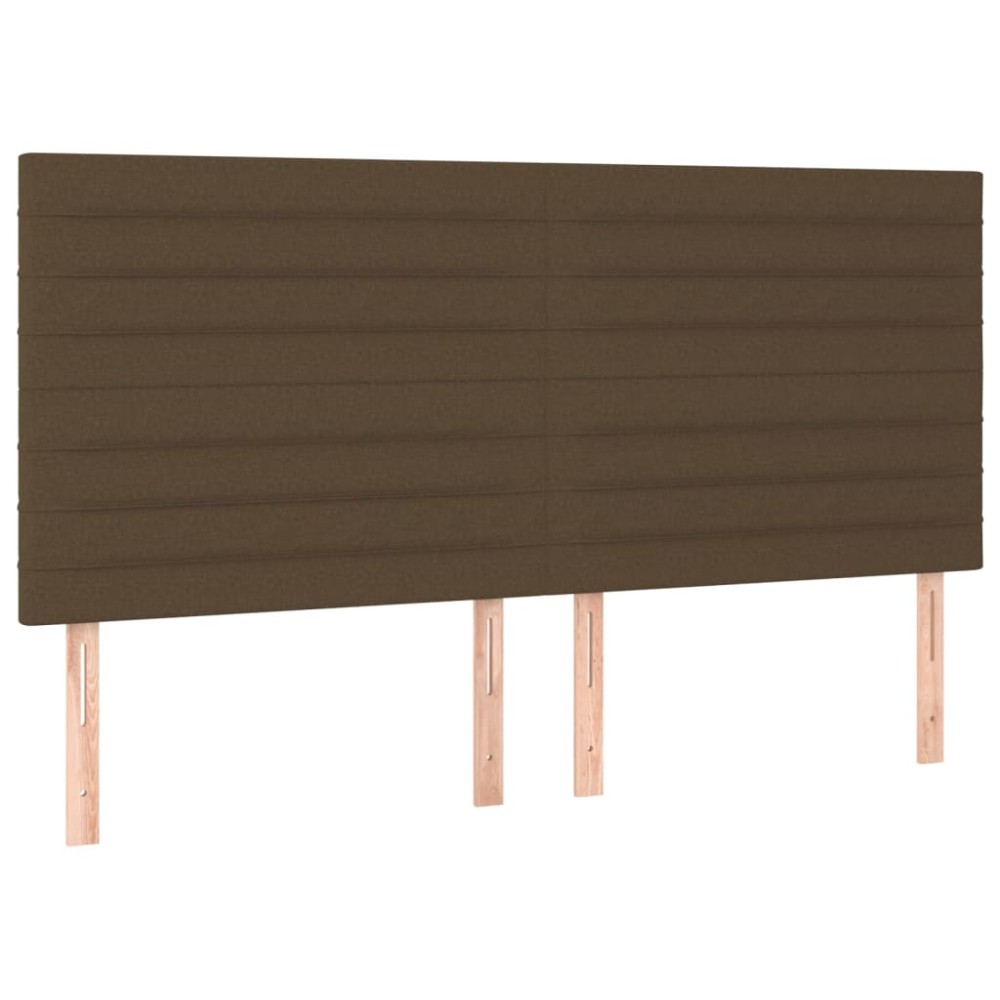 vidaXL Tăblii de pat, 4 buc, maro închis, 90x5x78/88 cm, textil