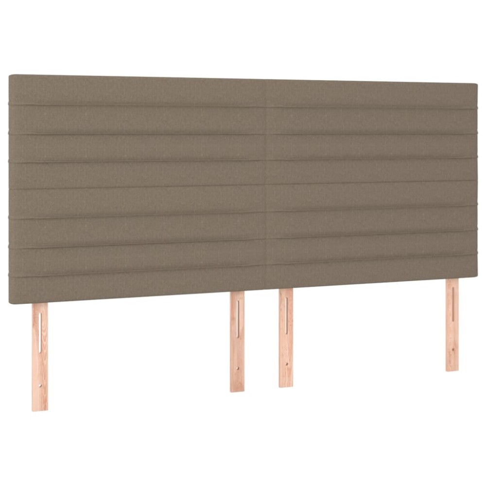 vidaXL Tăblii de pat, 4 buc, gri taupe, 90x5x78/88 cm, textil