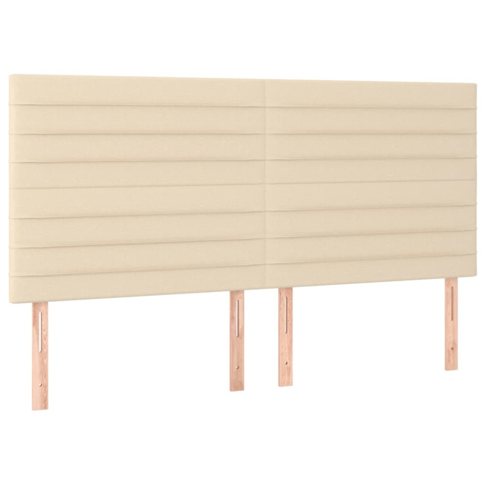 vidaXL Tăblii de pat, 4 buc, crem, 90x5x78/88 cm, textil