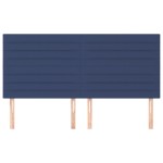 vidaXL Tăblie de pat albastră 180x5x118/128 cm, material textil