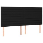 vidaXL Tăblii de pat, 4 buc, negru, 100x5x78/88 cm, textil vidaXL Tăblii de pat, 4 buc, negru, 100x5x78/88 cm, textil