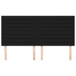 vidaXL Tăblii de pat, 4 buc, negru, 100x5x78/88 cm, textil vidaXL Tăblii de pat, 4 buc, negru, 100x5x78/88 cm, textil