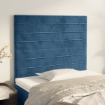 vidaXL Tăblii de pat, 2 buc, albastru închis, 80x5x78/88 cm, catifea