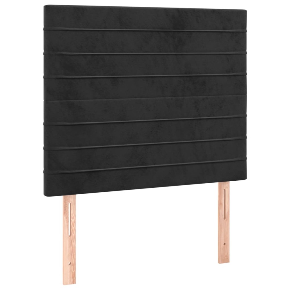 vidaXL Tăblii de pat, 2 buc, negru, 90x5x78/88 cm, catifea
