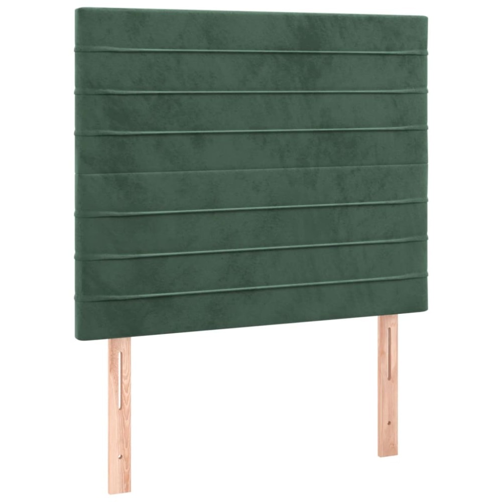 vidaXL Tăblii de pat, 2 buc, verde închis, 90x5x78/88 cm, catifea