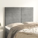vidaXL Tăblii de pat, 4 buc, gri deschis, 72x5x78/88 cm, catifea vidaXL Tăblii de pat, 4 buc, gri deschis, 72x5x78/88 cm, catifea