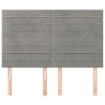 vidaXL Tăblii de pat, 4 buc, gri deschis, 72x5x78/88 cm, catifea vidaXL Tăblii de pat, 4 buc, gri deschis, 72x5x78/88 cm, catifea