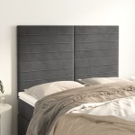 vidaXL Tăblii de pat, 4 buc, gri închis, 72x5x78/88 cm, catifea vidaXL Tăblii de pat, 4 buc, gri închis, 72x5x78/88 cm, catifea