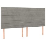 vidaXL Tăblii de pat, 4 buc, gri deschis, 80x5x78/88 cm, catifea vidaXL Tăblii de pat, 4 buc, gri deschis, 80x5x78/88 cm, catifea