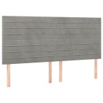 vidaXL Tăblii de pat, 4 buc, gri deschis, 90x5x78/88 cm, catifea vidaXL Tăblii de pat, 4 buc, gri deschis, 90x5x78/88 cm, catifea