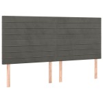 vidaXL Tăblii de pat, 4 buc, gri închis, 90x5x78/88 cm, catifea vidaXL Tăblii de pat, 4 buc, gri închis, 90x5x78/88 cm, catifea