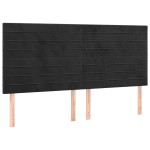 vidaXL Tăblii de pat, 4 buc, negru, 100x5x78/88 cm, catifea vidaXL Tăblii de pat, 4 buc, negru, 100x5x78/88 cm, catifea