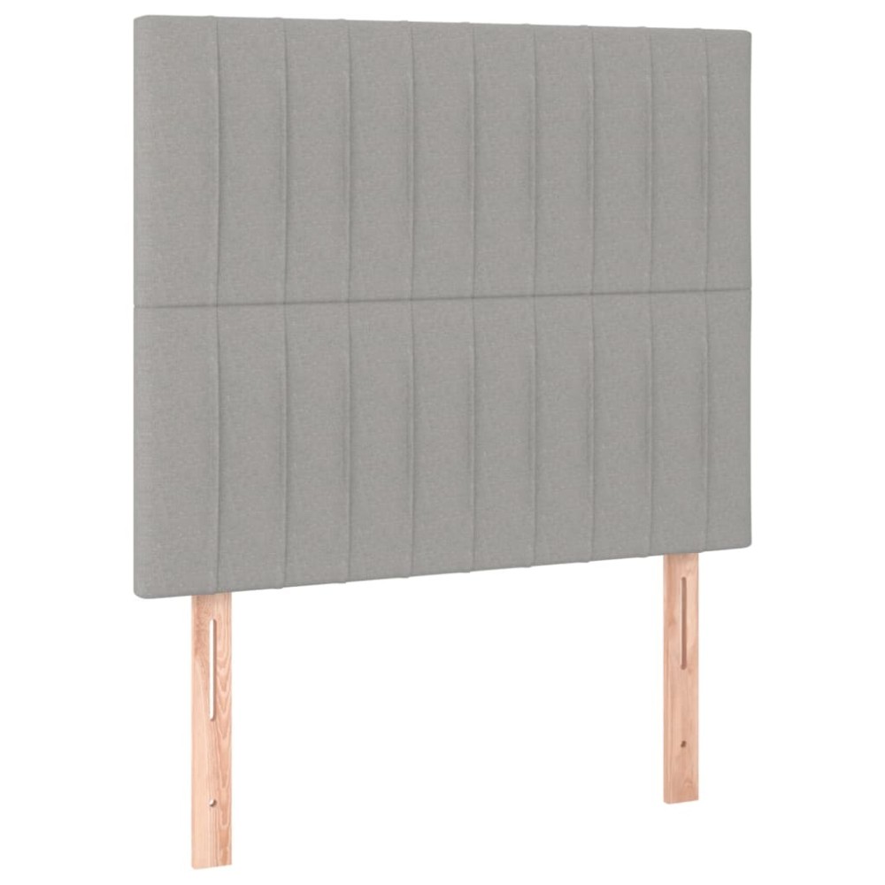 vidaXL Tăblii de pat, 2 buc, gri deschis, 80x5x78/88 cm, textil