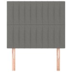 vidaXL Tăblii de pat, 2 buc, gri închis, 80x5x78/88 cm, textil