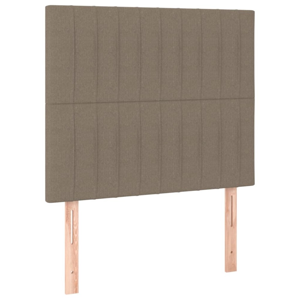 vidaXL Tăblii de pat, 2 buc, gri taupe, 80x5x78/88 cm, textil