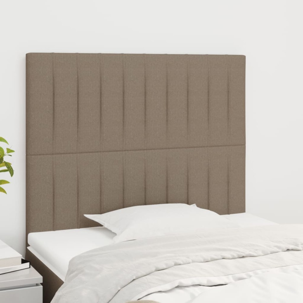 vidaXL Tăblii de pat, 2 buc, gri taupe, 80x5x78/88 cm, textil