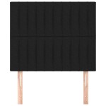 vidaXL Tăblii de pat, 2 buc, negru, 90x5x78/88 cm, textil