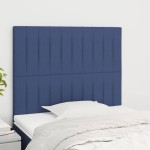 vidaXL Tăblii de pat, 2 buc, albastru, 90x5x78/88 cm, textil