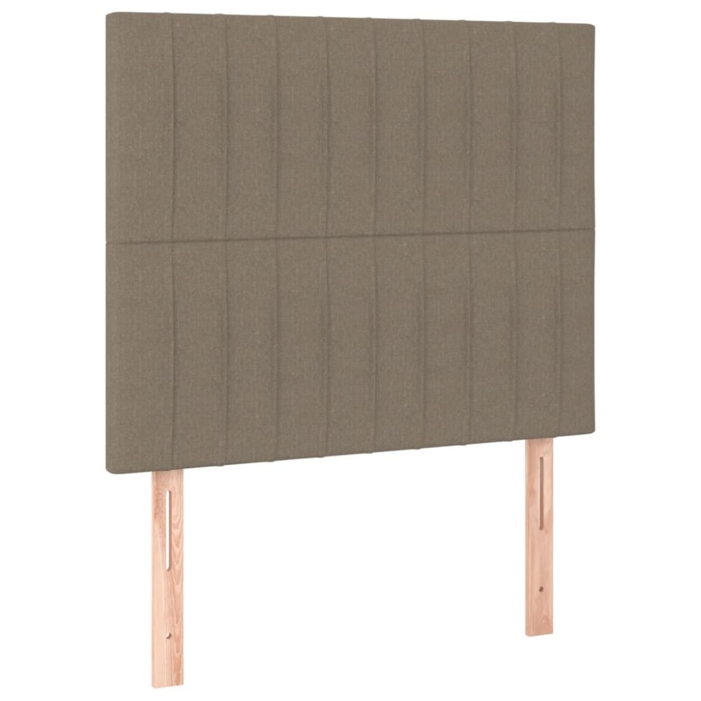 vidaXL Tăblii de pat, 2 buc, gri taupe, 100x5x78/88 cm, textil