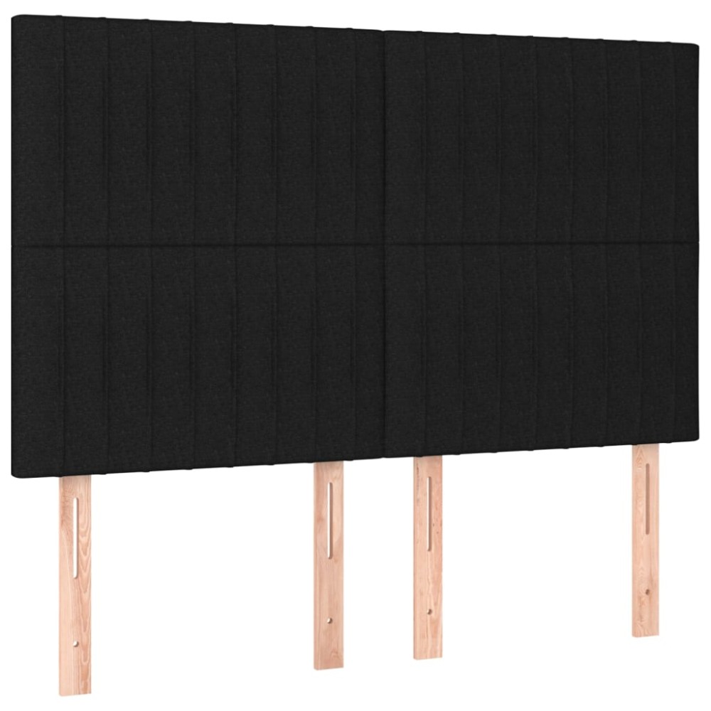 vidaXL Tăblii de pat, 4 buc, negru, 72x5x78/88 cm, textil