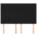 vidaXL Tăblii de pat, 4 buc, negru, 72x5x78/88 cm, textil vidaXL Tăblii de pat, 4 buc, negru, 72x5x78/88 cm, textil