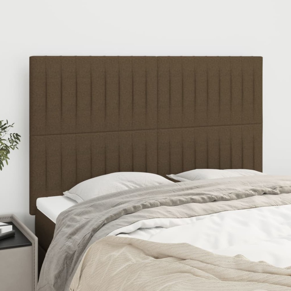 vidaXL Tăblii de pat, 4 buc, maro închis, 72x5x78/88 cm, textil