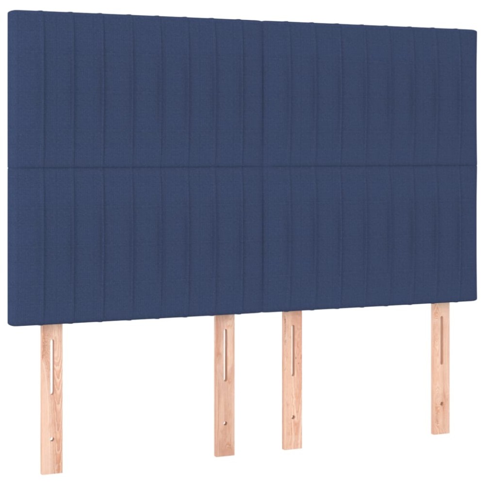 vidaXL Tăblii de pat, 4 buc, albastru, 72x5x78/88 cm, textil