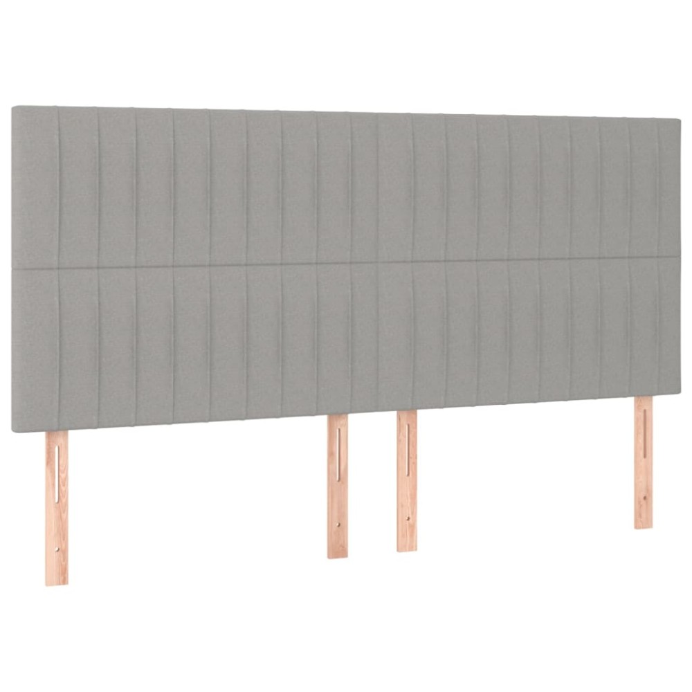 vidaXL Tăblii de pat, 4 buc, gri deschis, 80x5x78/88 cm, textil