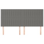 vidaXL Tăblii de pat, 4 buc, gri închis, 80x5x78/88 cm, textil vidaXL Tăblii de pat, 4 buc, gri închis, 80x5x78/88 cm, textil