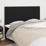 vidaXL Tăblii de pat, 4 buc, negru, 80x5x78/88 cm, textil vidaXL Tăblii de pat, 4 buc, negru, 80x5x78/88 cm, textil