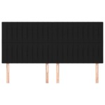 vidaXL Tăblii de pat, 4 buc, negru, 80x5x78/88 cm, textil vidaXL Tăblii de pat, 4 buc, negru, 80x5x78/88 cm, textil