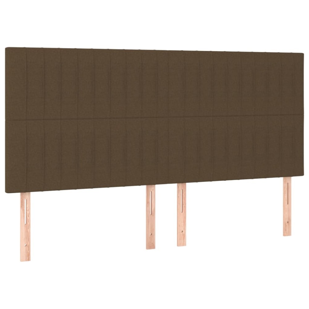 vidaXL Tăblii de pat, 4 buc, maro închis, 80x5x78/88 cm, textil