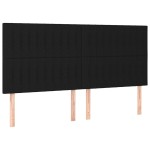 vidaXL Tăblii de pat, 4 buc, negru, 90x5x78/88 cm, textil vidaXL Tăblii de pat, 4 buc, negru, 90x5x78/88 cm, textil