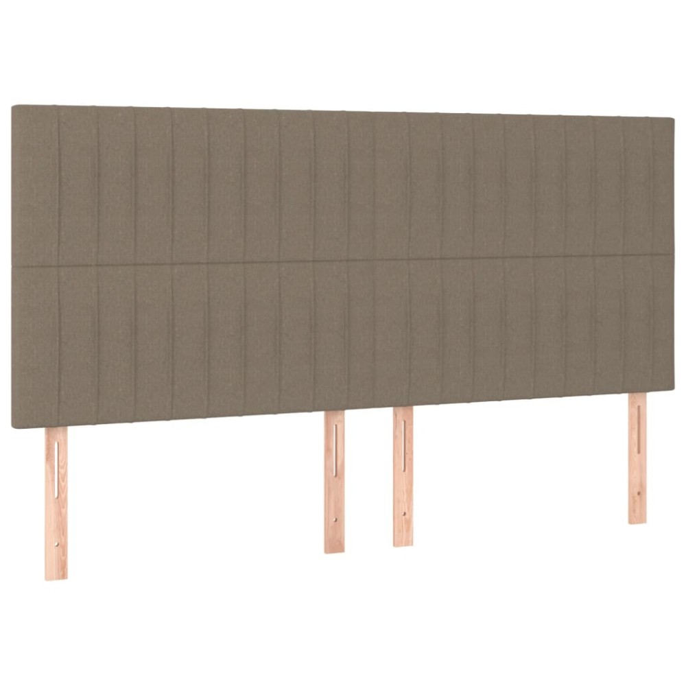 vidaXL Tăblii de pat, 4 buc, gri taupe, 90x5x78/88 cm, textil
