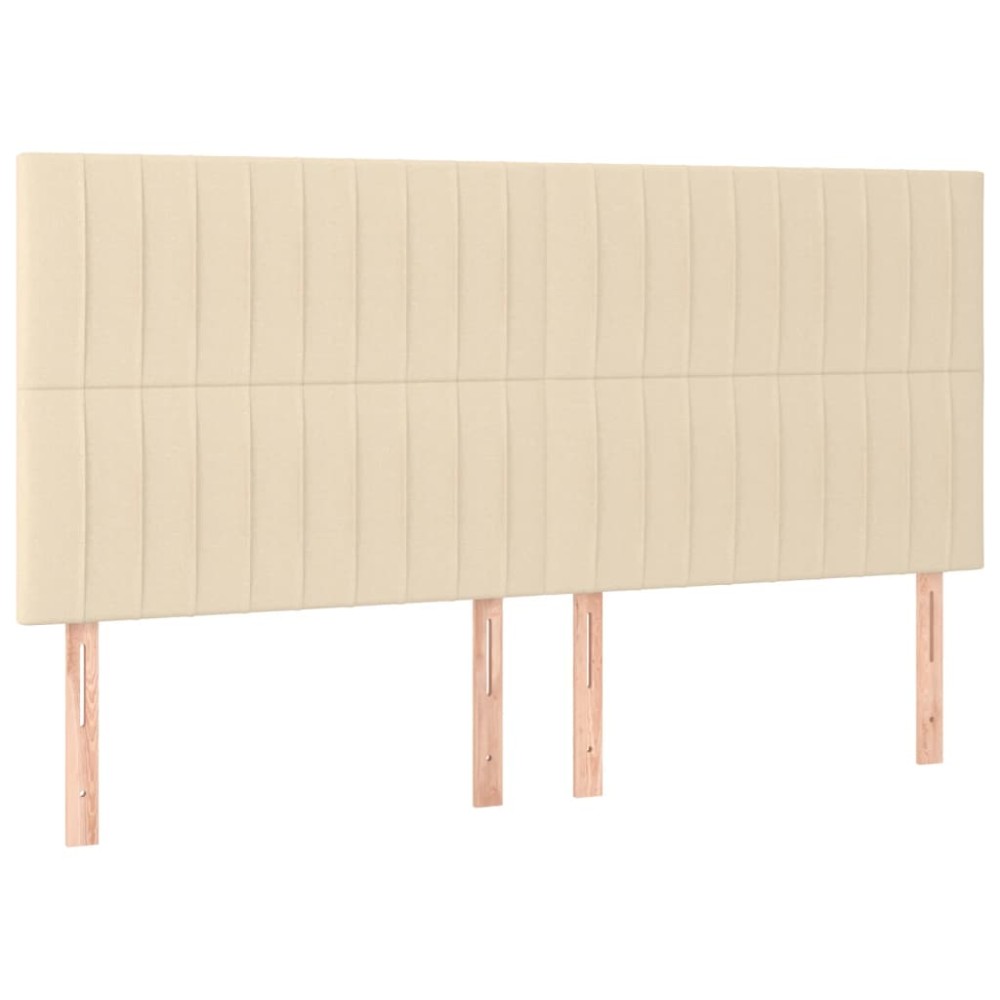 vidaXL Tăblii de pat, 4 buc, crem, 90x5x78/88 cm, textil