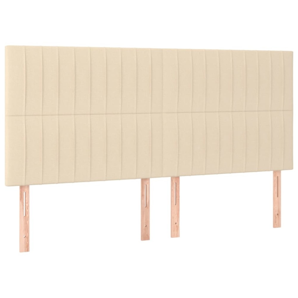 vidaXL Tăblii de pat, 4 buc, crem, 100x5x78/88 cm, textil