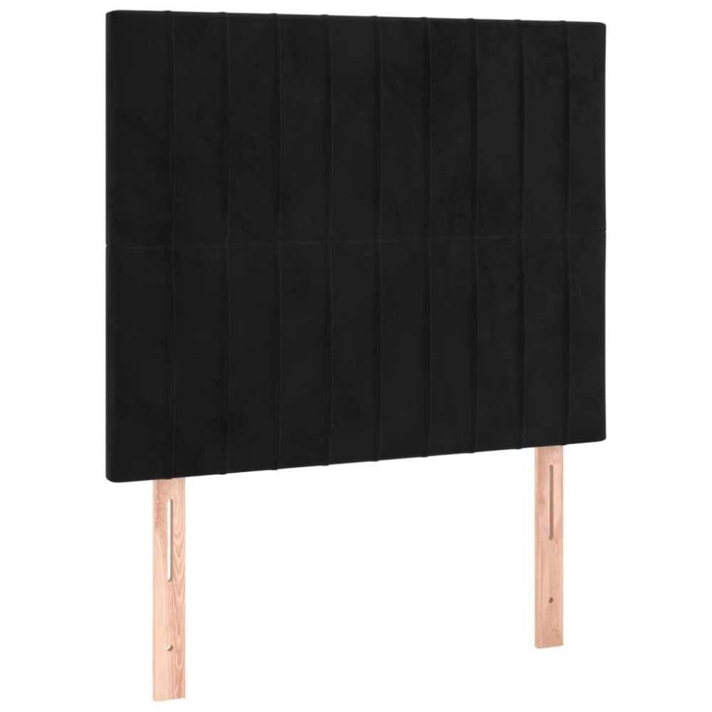 vidaXL Tăblii de pat, 2 buc, negru, 90x5x78/88 cm, catifea