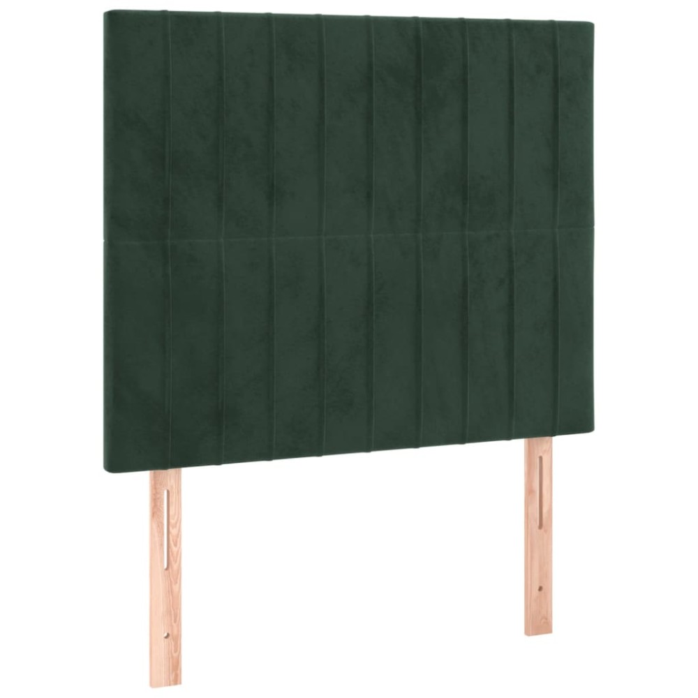 vidaXL Tăblii de pat, 2 buc, verde închis, 90x5x78/88 cm, catifea
