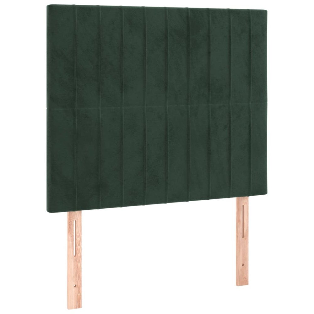 vidaXL Tăblii de pat, 2 buc, verde închis, 100x5x78/88 cm, catifea