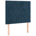 vidaXL Tăblii de pat, 2 buc, albastru închis, 100x5x78/88 cm, catifea