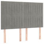 vidaXL Tăblii de pat, 4 buc, gri deschis, 72x5x78/88 cm, catifea vidaXL Tăblii de pat, 4 buc, gri deschis, 72x5x78/88 cm, catifea